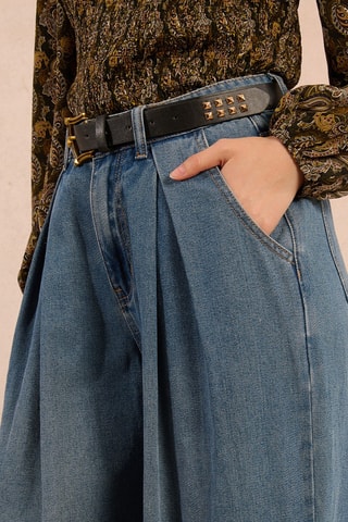Jean large taille haute - Bleu foncé - Molly Bracken