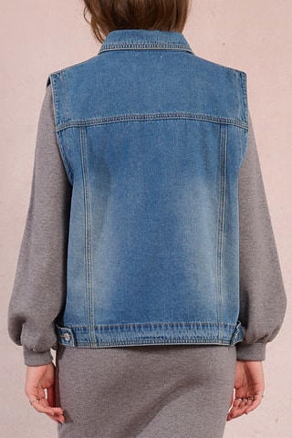 Veste sans manches en jean - Bleu - Molly Bracken