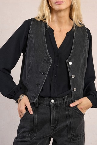 Veste sans manches en jean - Noir - Molly Bracken