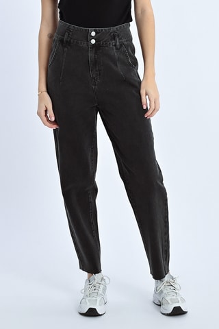 Jean carotte taille haute - Noir - Lili X Molly
