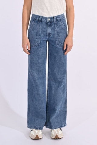 Pantalon large taille haute - Ciel - Molly Bracken