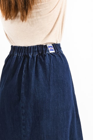 Jupe longue en jean taille haute - Bleu - Molly Bracken