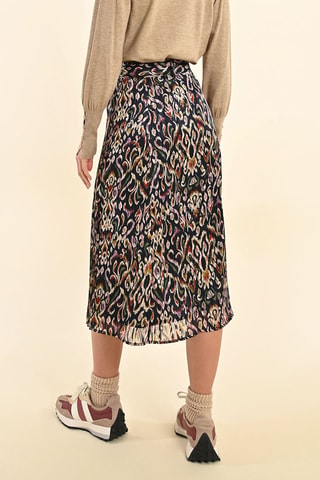 Jupe plissée taille haute - Bleu marine - Molly Bracken