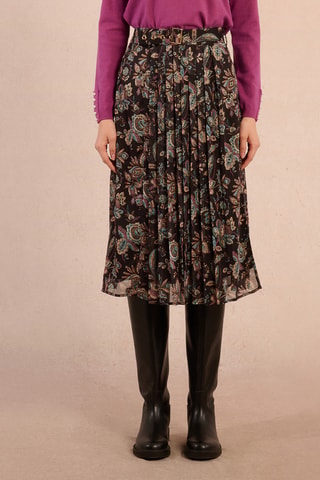 Jupe midi taille haute - Noir - Molly Bracken
