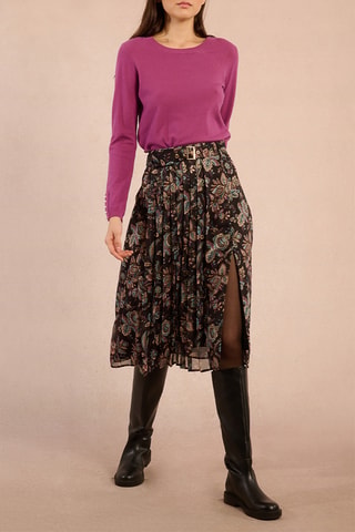 Jupe midi taille haute - Noir - Molly Bracken
