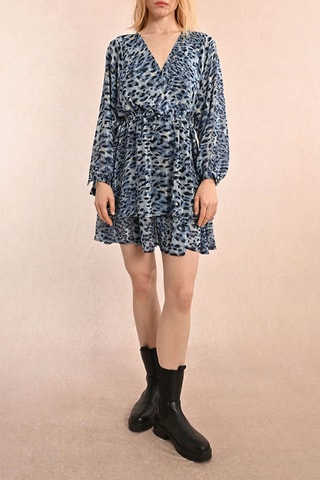 Vestido recto - Azul cobalto y gris - Molly Bracken