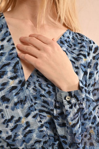 Vestido recto - Azul cobalto y gris - Molly Bracken