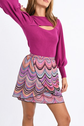 Jupe portefeuille taille haute - Violet - Molly Bracken