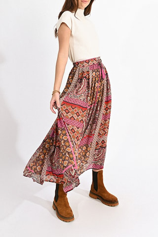 Jupe longue taille haute - Fuchsia - Molly Bracken