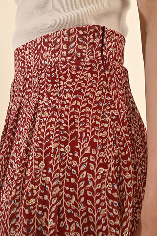 Jupe midi taille haute - Bordeaux - Molly Bracken