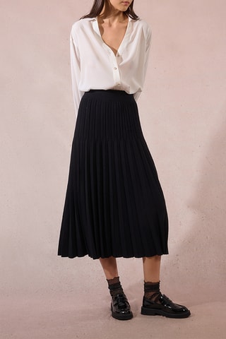 Jupe plissée taille haute - Noir - Molly Bracken