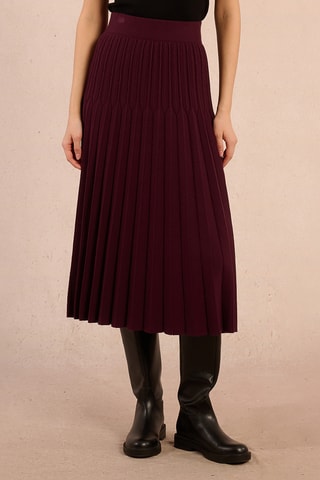 Jupe plissée taille haute - Bordeaux - Molly Bracken
