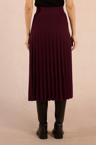 Jupe plissée taille haute - Bordeaux - Molly Bracken