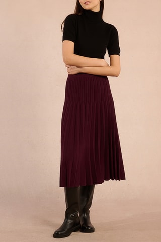 Jupe plissée taille haute - Bordeaux - Molly Bracken