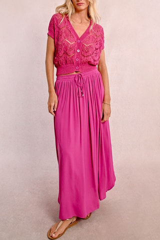 Jupe plissée taille haute - Fuchsia - Molly Bracken