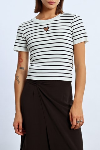 T-shirt - Blanc et bleu marine - Lili X Molly