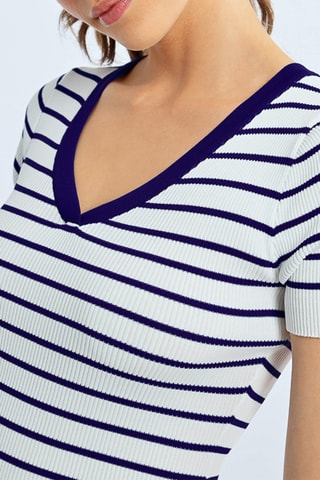 Robe fourreau - Blanc et bleu marine - Lili X Molly