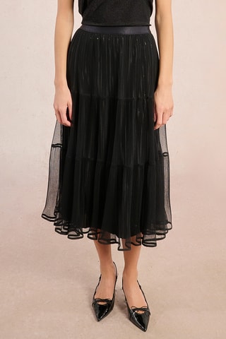 Jupe midi taille haute - Noir - Molly Bracken
