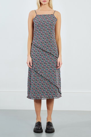 Robe midi - Noir et turquoise - Lili X Molly