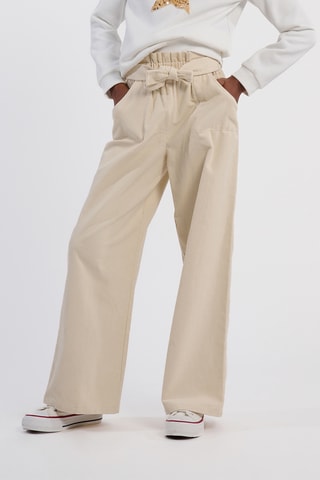 Pantalon taille haute en velours - Ecru - Girl