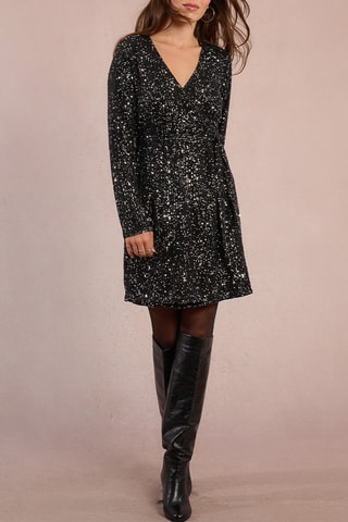 Robe portefeuille - Argenté et noir - Molly Bracken