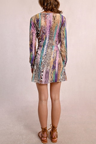 Vestido evasé - Violeta y marrón claro - Molly Bracken