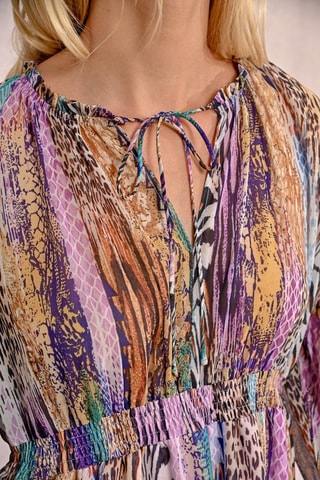 Vestido midi - Violeta y beige - Molly Bracken