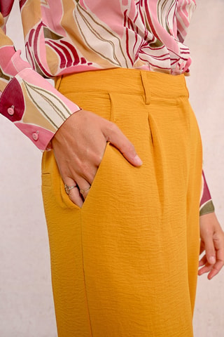 Pantalon large taille haute - Jaune - Molly Bracken