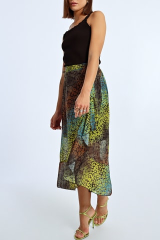 Jupe portefeuille taille haute - Noir - Lili X Molly