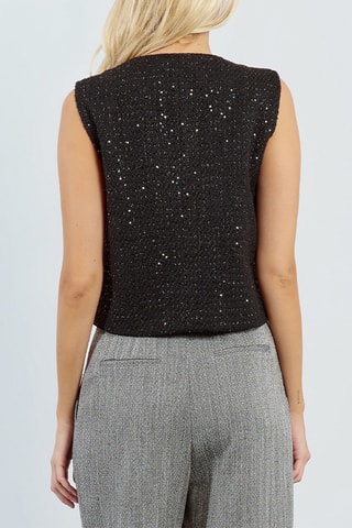 Veste sans manches en tweed - Noir - Lili X Molly