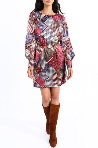 Vestido recto - Burdeos y violeta - Molly Bracken