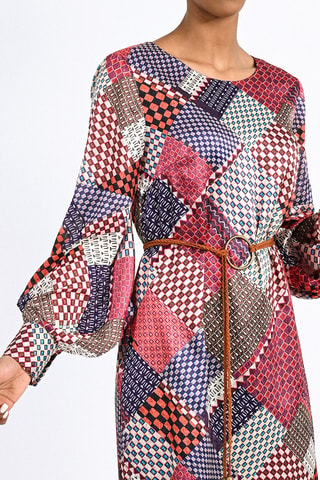 Vestido recto - Burdeos y violeta - Molly Bracken