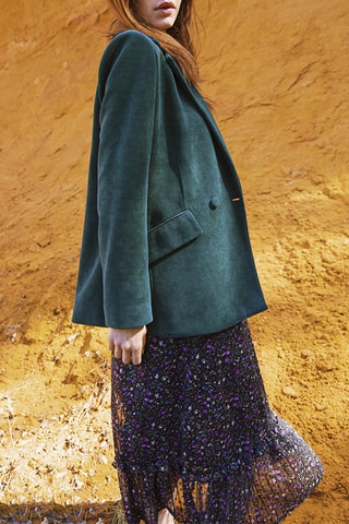 Veste en velours - Vert foncé - Molly Bracken