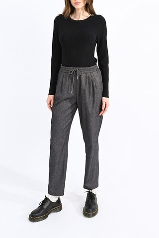 Pantalon taille haute - Gris foncé chiné - Molly Bracken