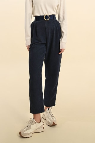 Pantalon ballon en velours - Bleu marine - Molly Bracken