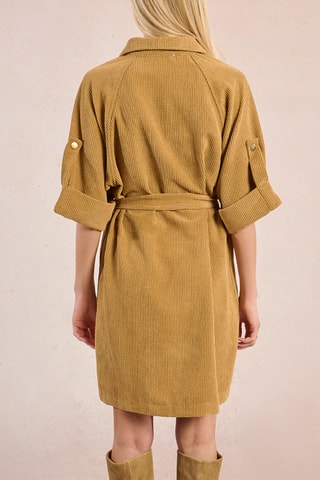 Robe chemise en velours - Beige - Molly Bracken