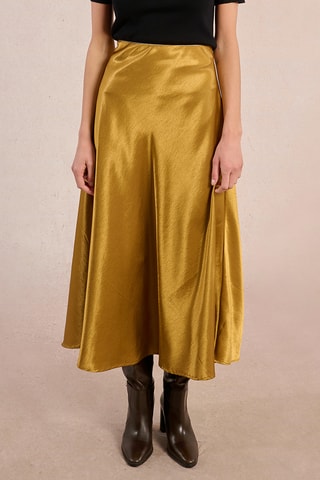 Jupe midi taille haute - Doré - Molly Bracken