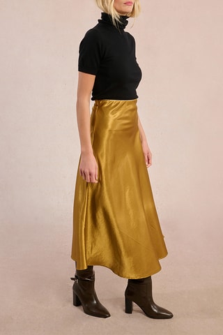 Jupe midi taille haute - Doré - Molly Bracken