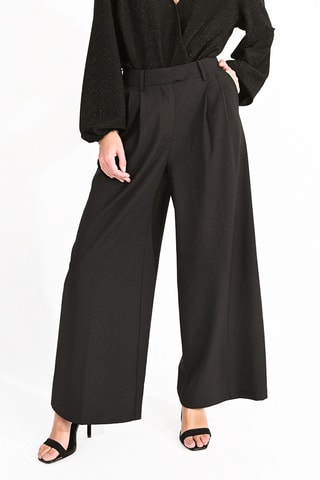 Pantalon palazzo taille haute - Noir - Molly Bracken