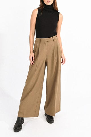 Pantalon palazzo taille haute - Kaki - Molly Bracken