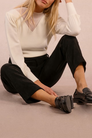 Pantalon carotte en velours - Noir - Molly Bracken