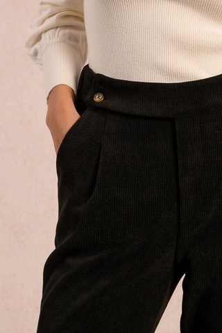 Pantalon carotte en velours - Noir - Molly Bracken