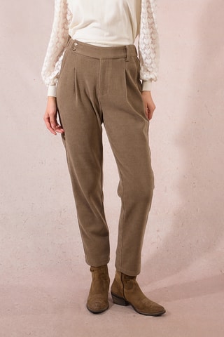 Pantalon carotte en velours - Kaki - Molly Bracken