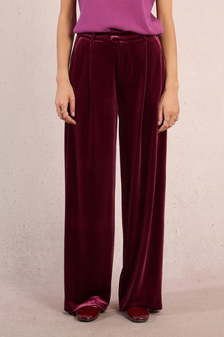 Pantalon large en velours - Bordeaux - Molly Bracken