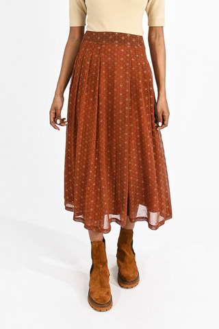 Jupe longue taille haute - Rouge brique - Molly Bracken