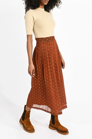 Jupe longue taille haute - Rouge brique - Molly Bracken