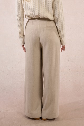 Pantalon large en laine - Beige - Molly Bracken