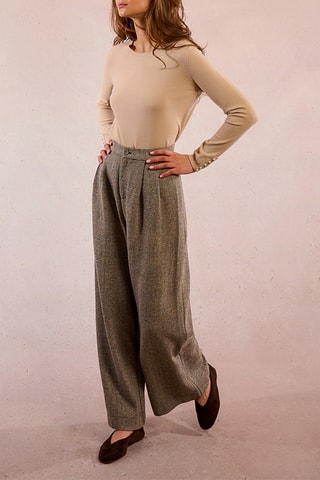 Pantalon large taille haute - Noir - Molly Bracken
