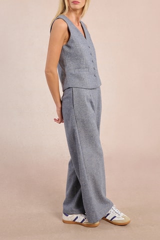Veste sans manches en laine - Bleu marine chiné - Molly Bracken