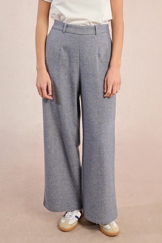 Pantalon large en laine - Bleu cobalt - Molly Bracken